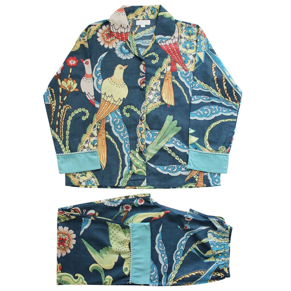 Blue Exotic Bird Pajama Set - Powell Craft