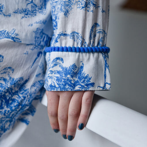 Blue Toile Print Pajamas - Powell Craft