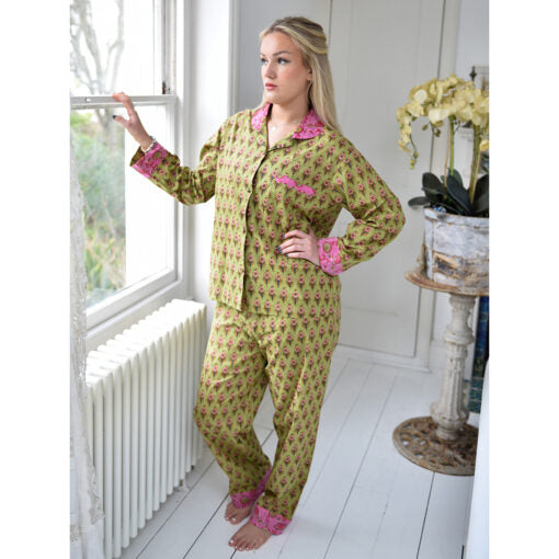 Lime & pink  Pajamas - Powell Craft