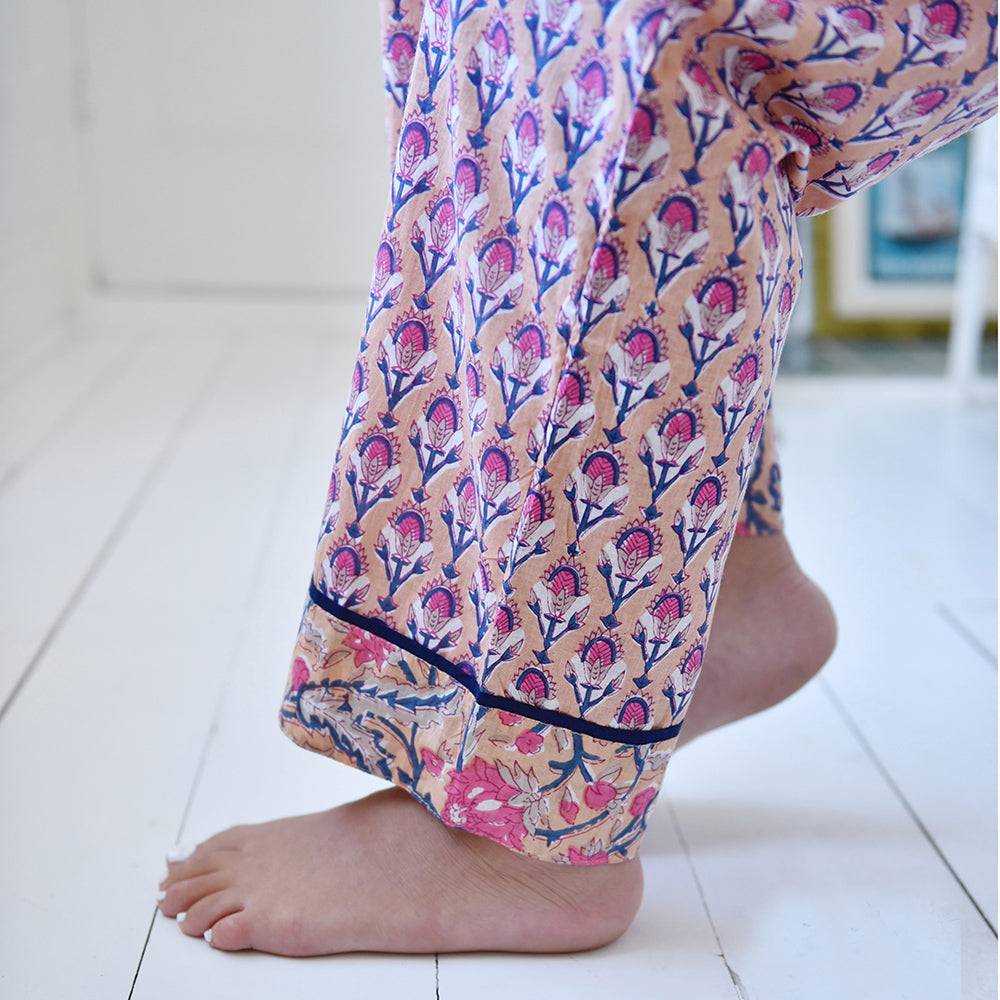 Apricot Color Block Pajamas - Powell Craft