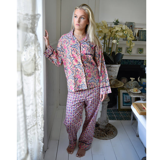 Apricot Color Block Pajamas - Powell Craft