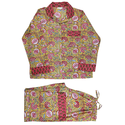 Yellow & Pink Carnation PJ Set- Powell Craft