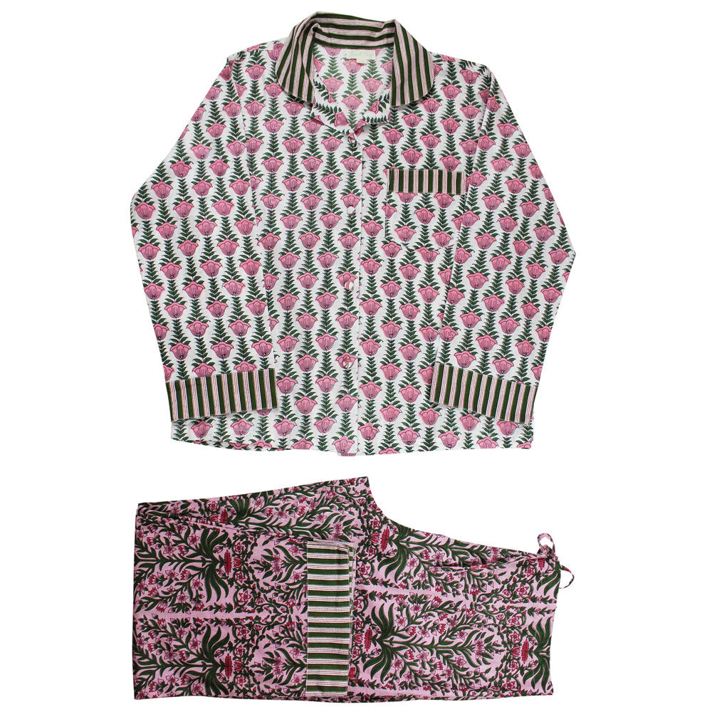 Pink & Green Damsak Pajamas - Powell Craft