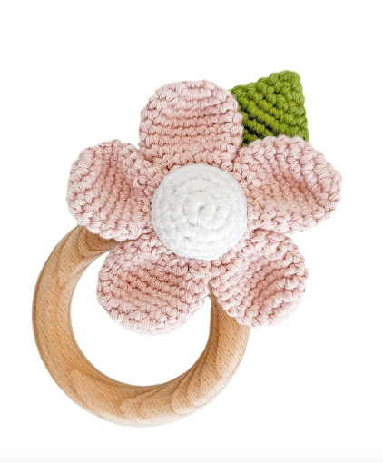 Flower Rattle Teether - Blueberry Hill