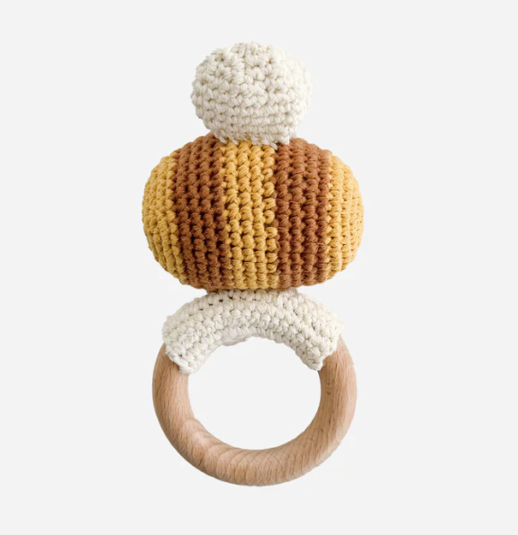 Beehive Rattle Bee Rattle Teether - Blueberry Hill – Mudpie San Francisco