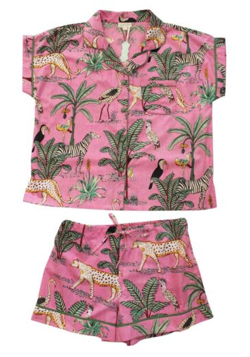 Pink Safari Short Pajama Set - Powell Craft