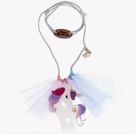 Unicorn Colorful Glitter Necklace - Lilies and Roses