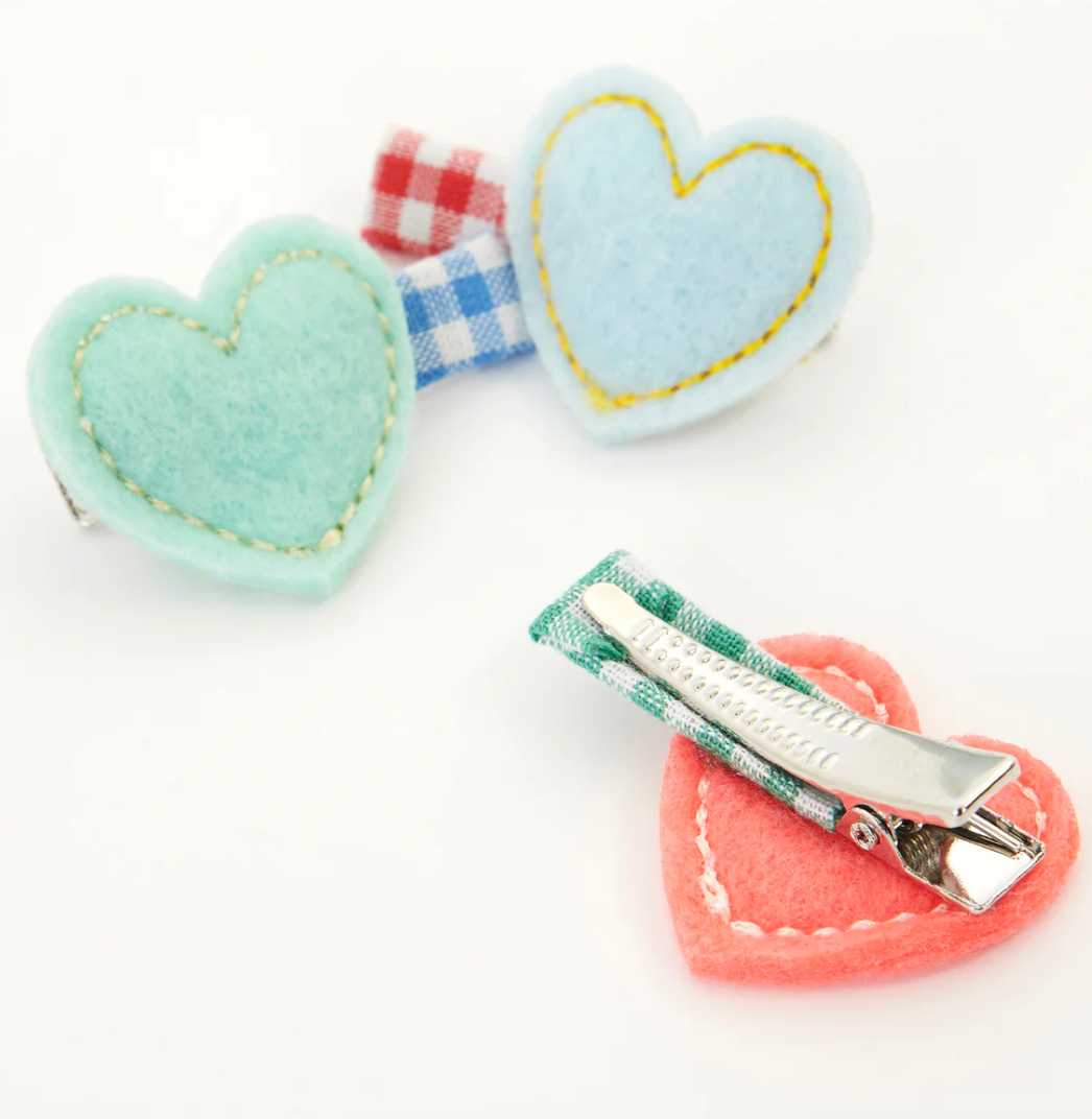 Meri Meri Felt Heart Hair Clips