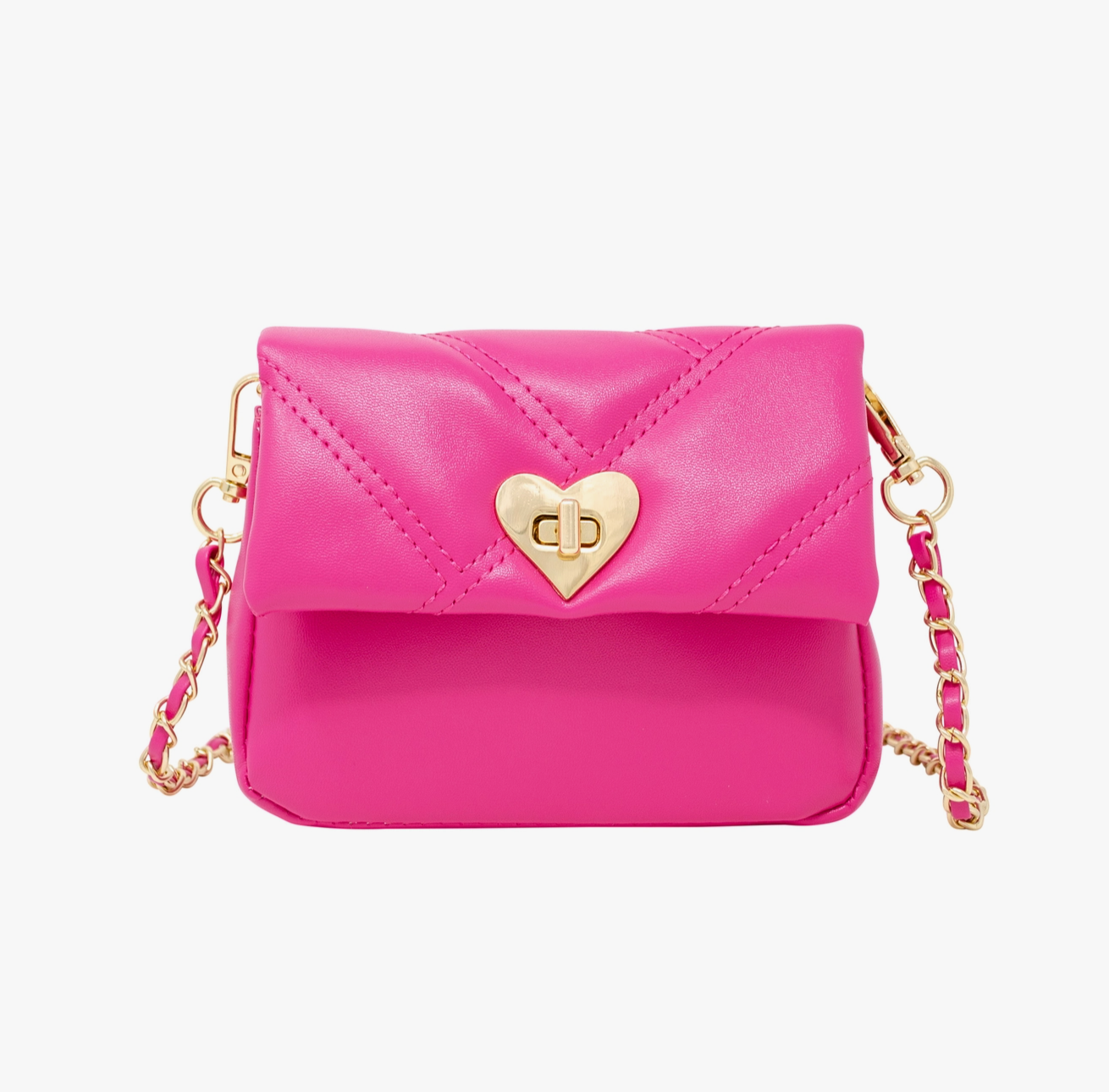 Quilted Soft Heart Lock Purse - Zomi Gems