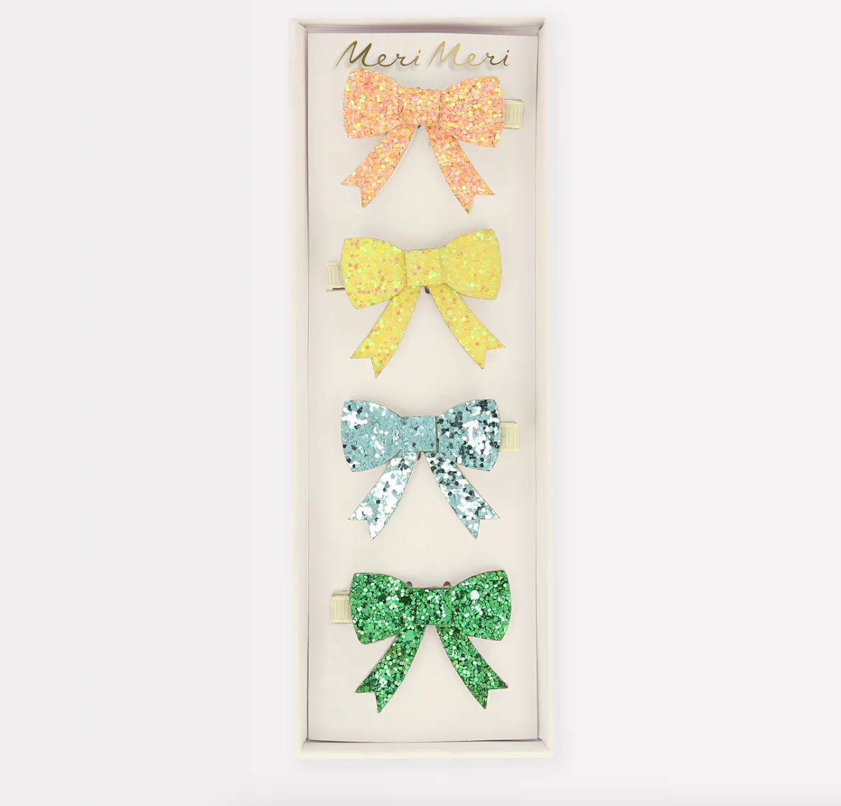 Glitter Bow Hair Clips - Meri Meri