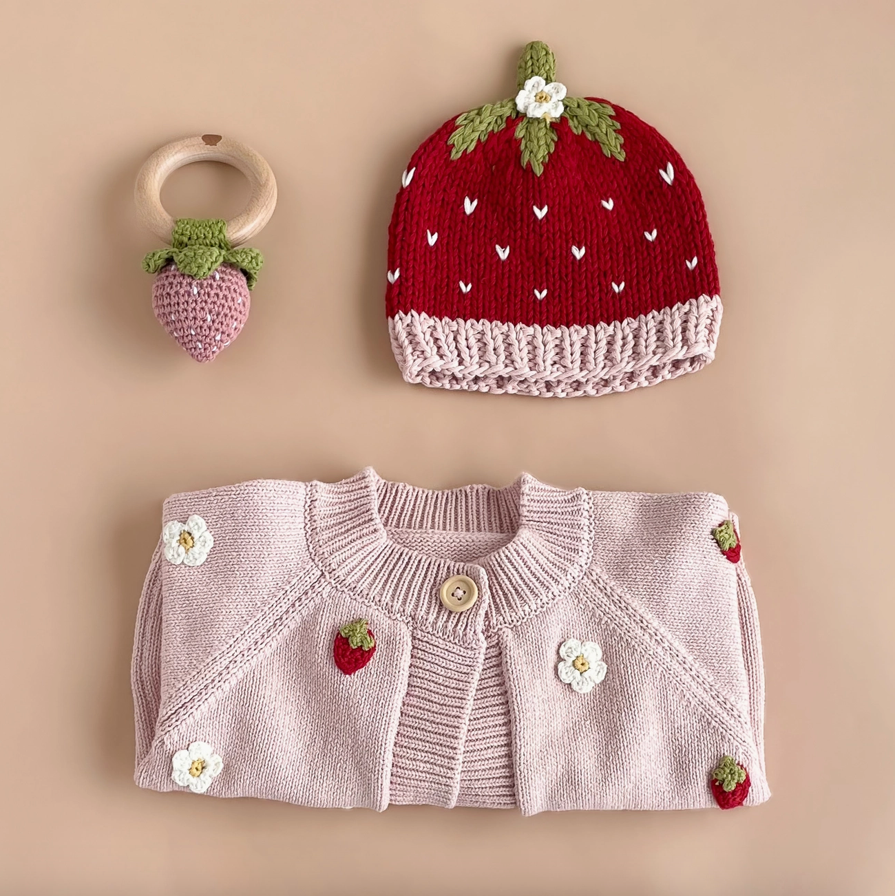 Strawberry Flower Cardigan - Blueberry Hill