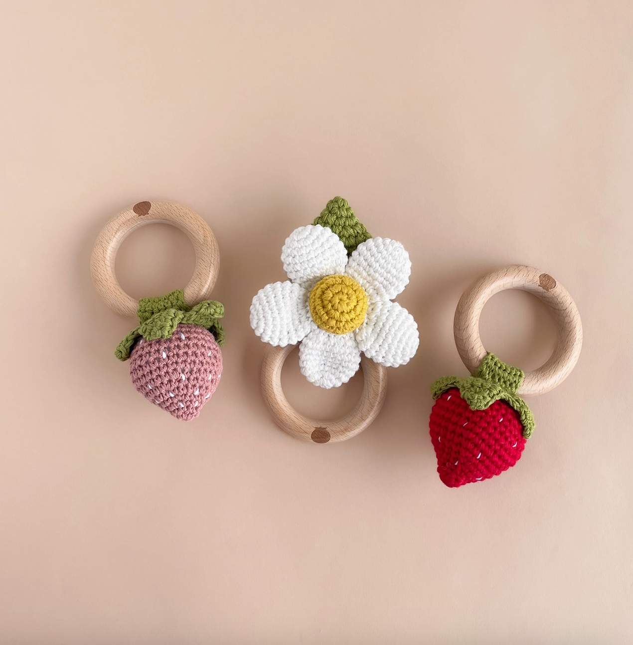Strawberry Rattle Teether - Blueberry Hill