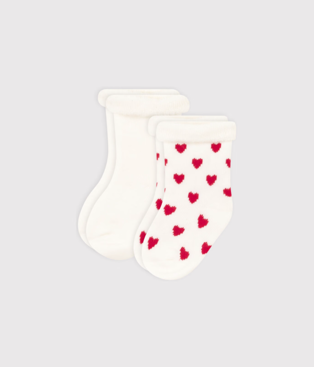 2-Pack Heart Socks - Petit Bateau FW24