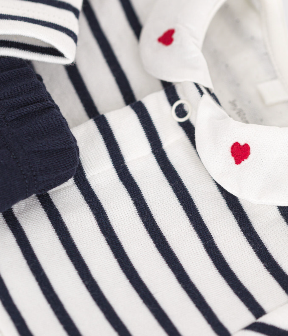 Navy Striped Dress w/ Leggings - Petit Bateau FW24