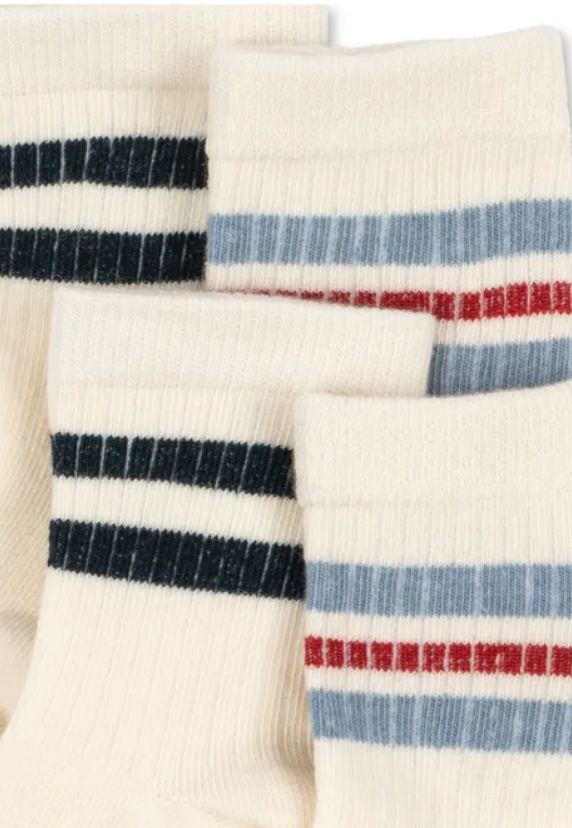 2pk Striped Athletic Sock -Konges Slojd