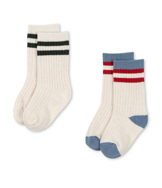2pk Striped Athletic Sock -Konges Slojd