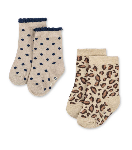 2pk Leopard/Dot Sock -Konges Slojd