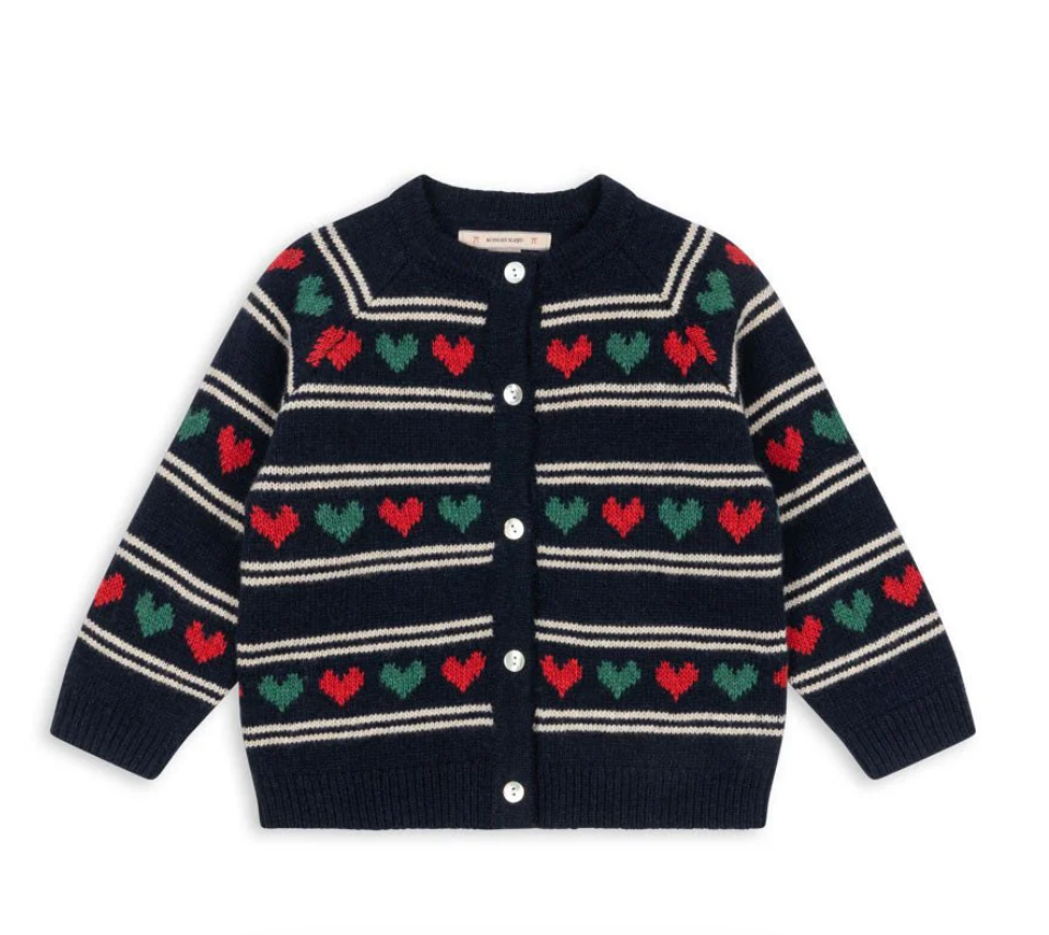 Belou Heart Knit Cardigan-Konges Slojd FW25