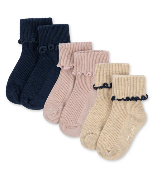 3pk Rib Frill Sock -Konges Slojd