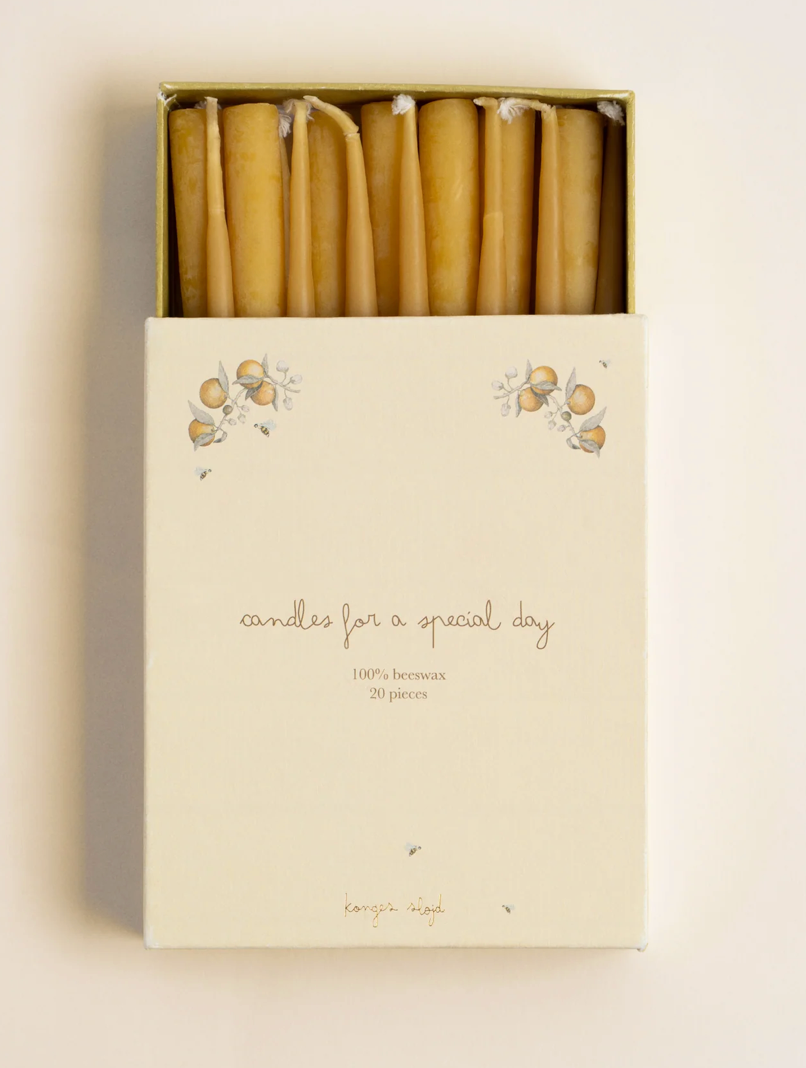 20pk Beeswax Birthday Train Candles - Konges Slojd
