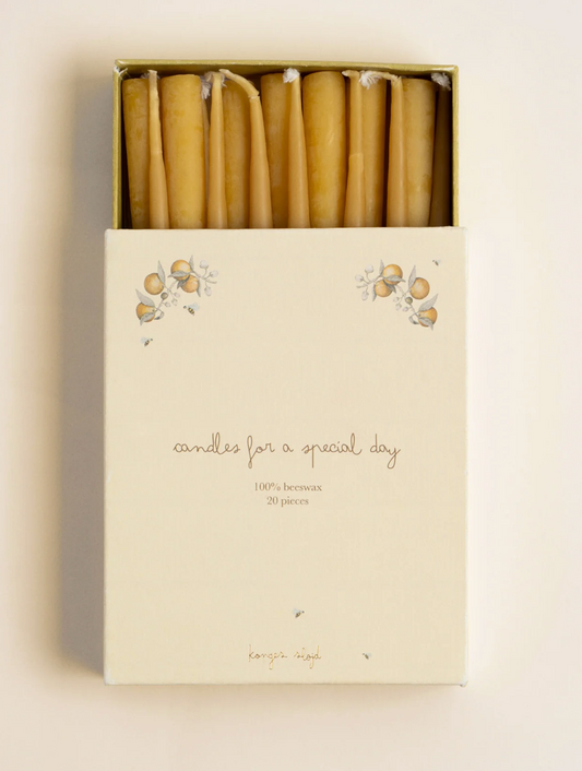 20pk Beeswax Birthday Train Candles - Konges Slojd