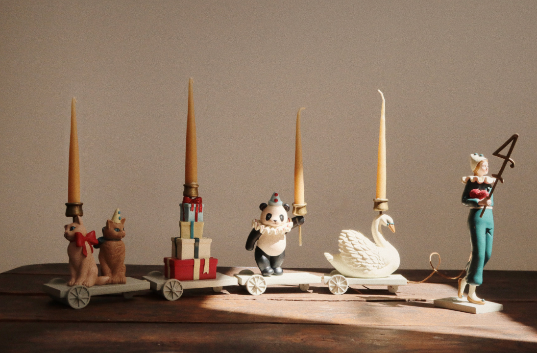 20pk Beeswax Birthday Train Candles - Konges Slojd