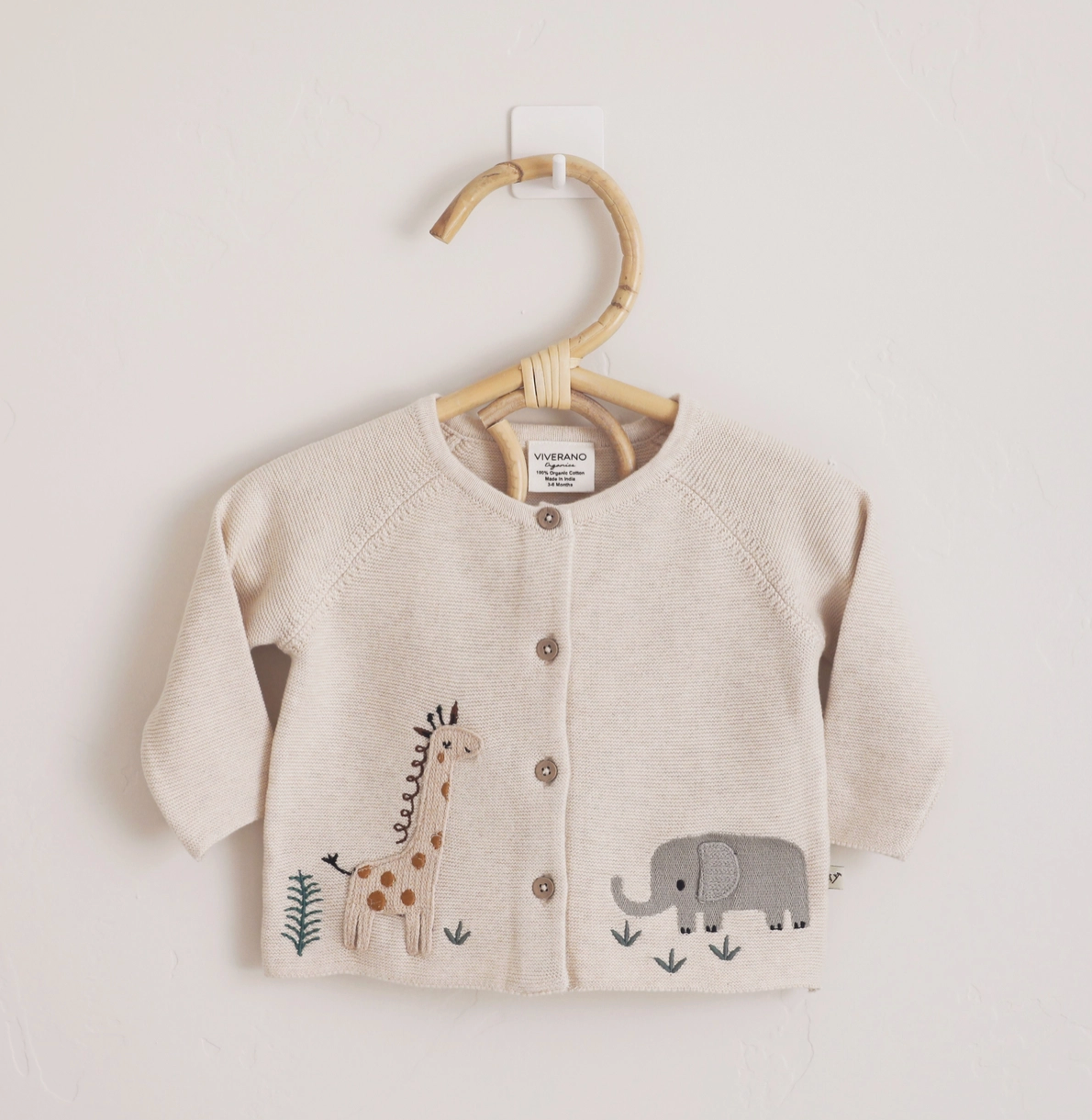 Animal Safari Embroidered Baby Cardigan - Viverano