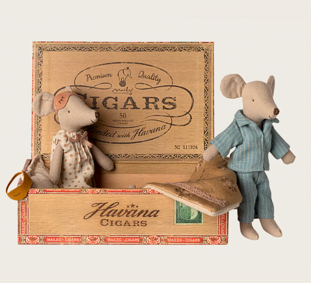Mum & Dad Mice in Cigarbox - Maileg
