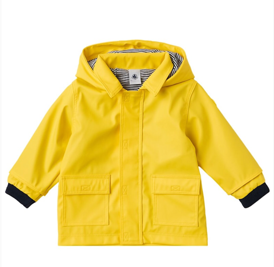 Hooded Rain Jacket in Yellow - Petit Bateau FW26