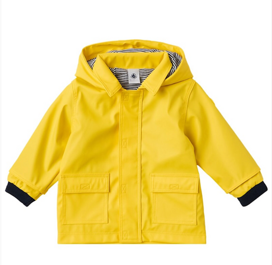Hooded Rain Jacket in Yellow - Petit Bateau FW26