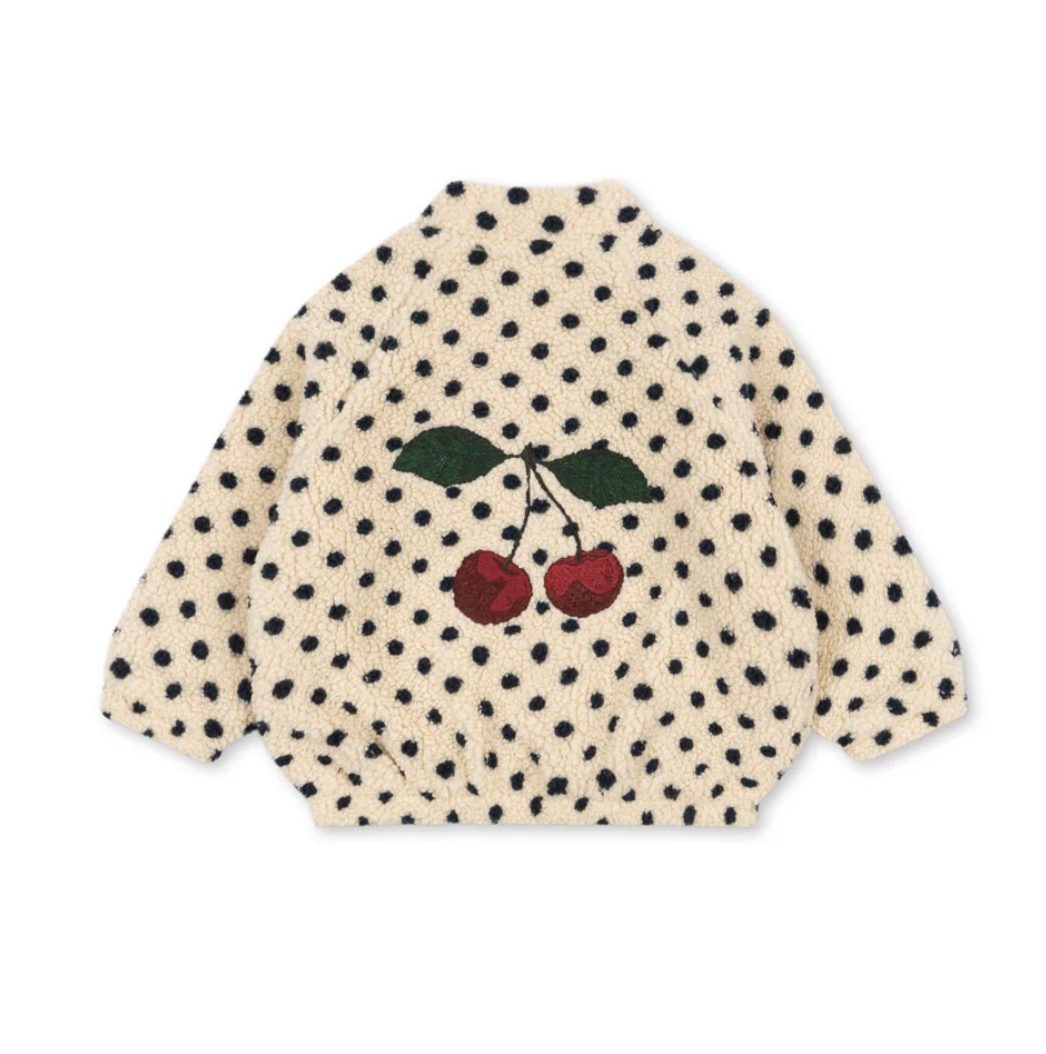 Jody Cherry Embroidery Teddy Fleece Jacket - Konges Slojd