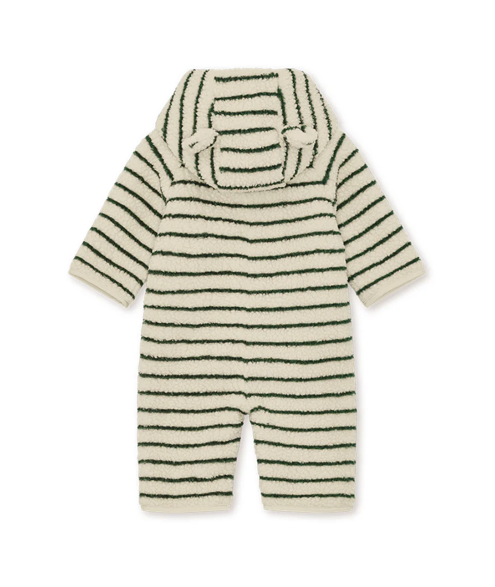 Jody Fleece Striped Teddy Onesie -Konges Slojd