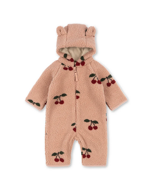 Jody Fleece Cherry Teddy Onesie -Konges Slojd