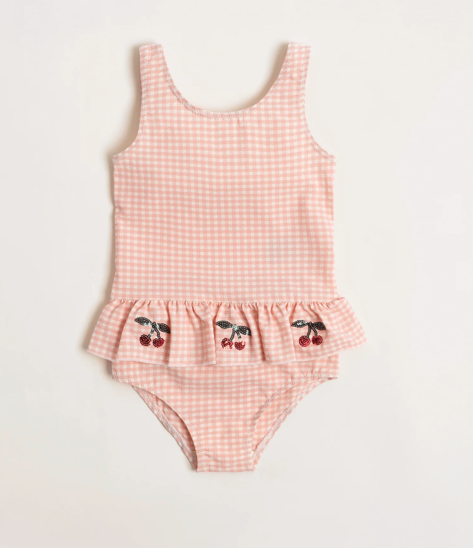 Etta Seersucker Cherry Swimsuit- Konges Slojd FW26