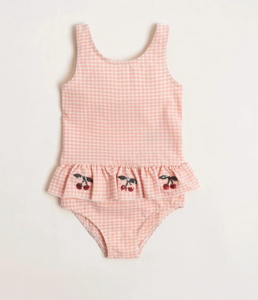 Etta Seersucker Cherry Swimsuit- Konges Slojd FW26