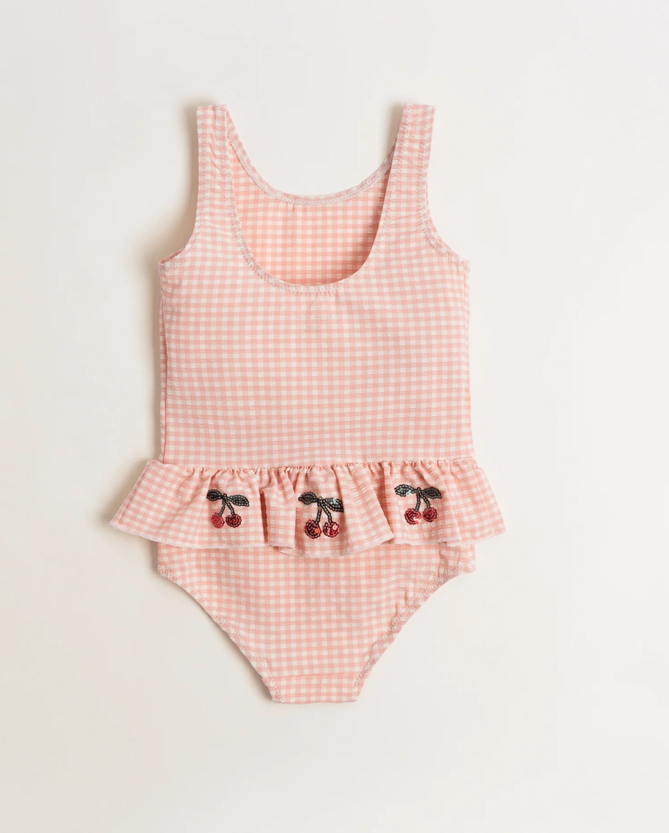 Etta Seersucker Cherry Swimsuit- Konges Slojd FW26