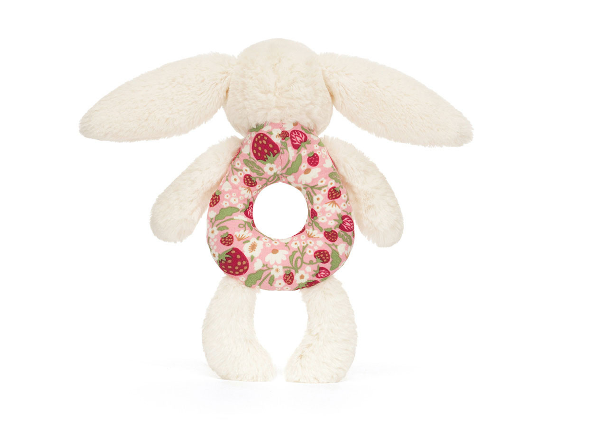 Blossom Cream Bunny Berry Ring Rattle - Jellycat