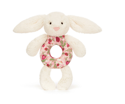Blossom Cream Bunny Berry Ring Rattle - Jellycat