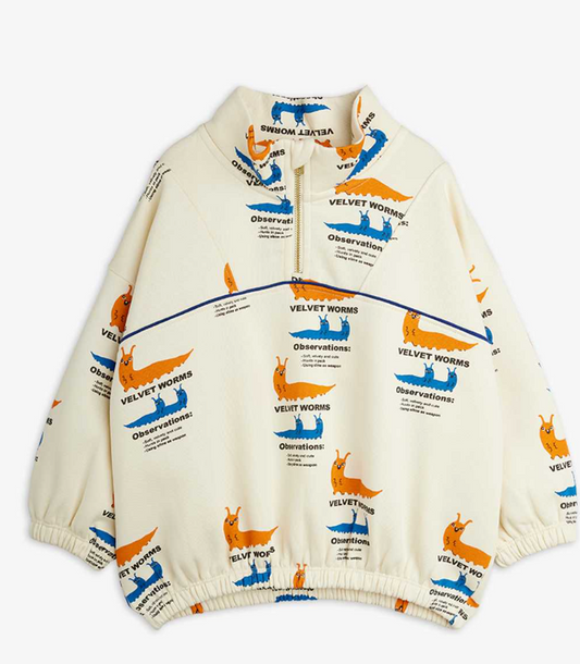 Velvet Worms Half ZIp Sweat Shirt-Mini Rodini FW26