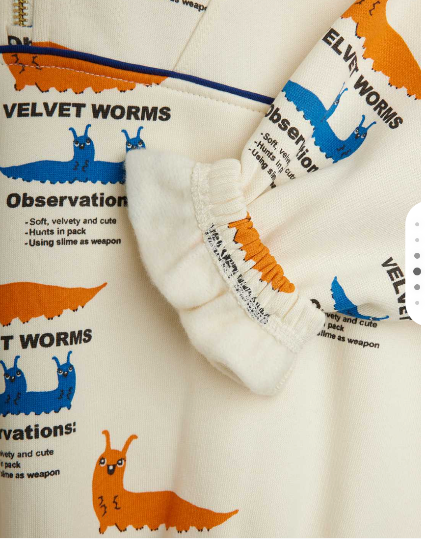 Velvet Worms Half ZIp Sweat Shirt-Mini Rodini FW26