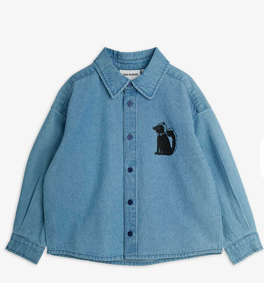 Denim Skunk Shirt-Mini Rodini FW26