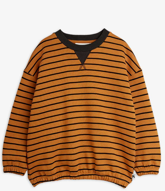 Brown Striped Sweat Shirt-Mini Rodini FW26