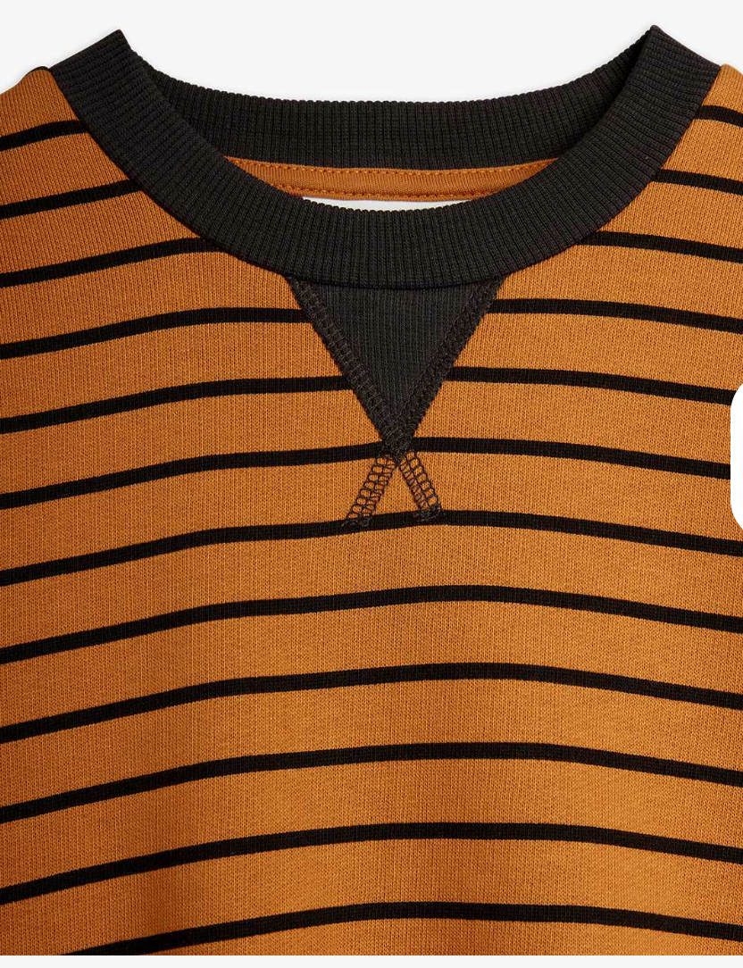 Brown Striped Sweat Shirt-Mini Rodini FW26