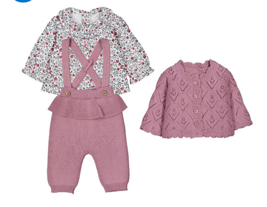 3pc Berry Ruffle Knit All- Mayoral FW26