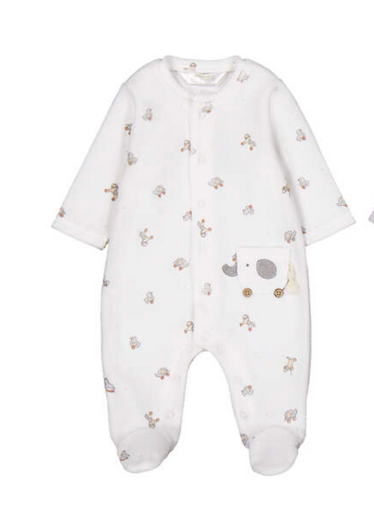 Nursery Print Velour Footie- Mayoral FW26