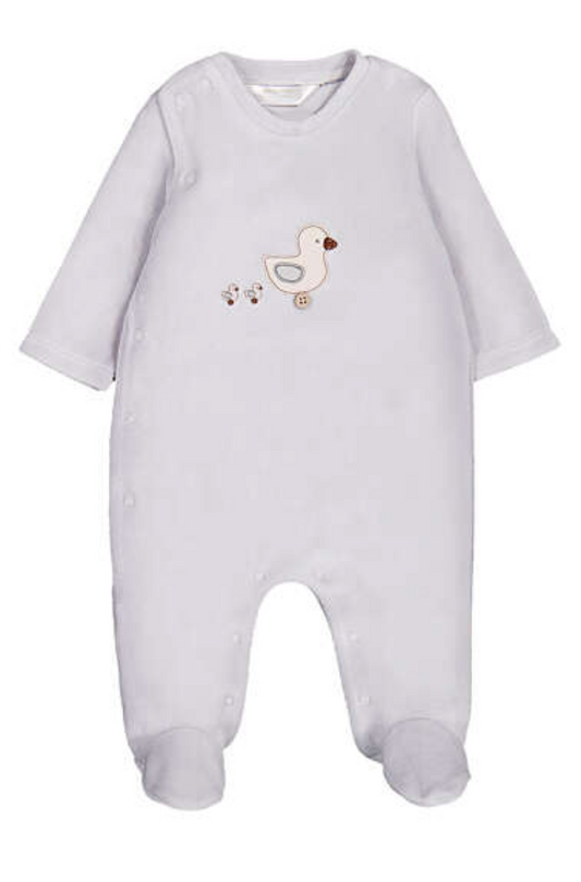 Nursery Duck Velour Footie- Mayoral FW26