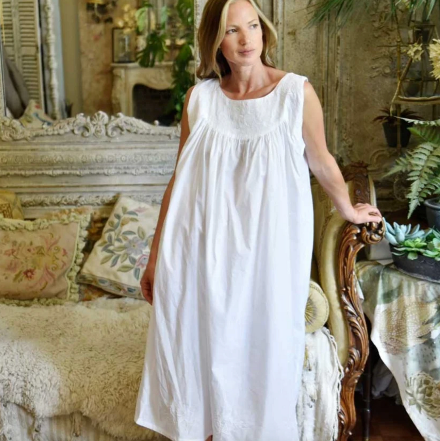 Hazel Sleeveless Nightgown - Powell Craft