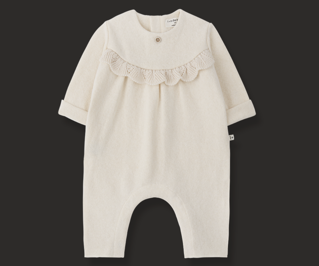 Merignac Knit Trim Romper- One More in the Family FW26