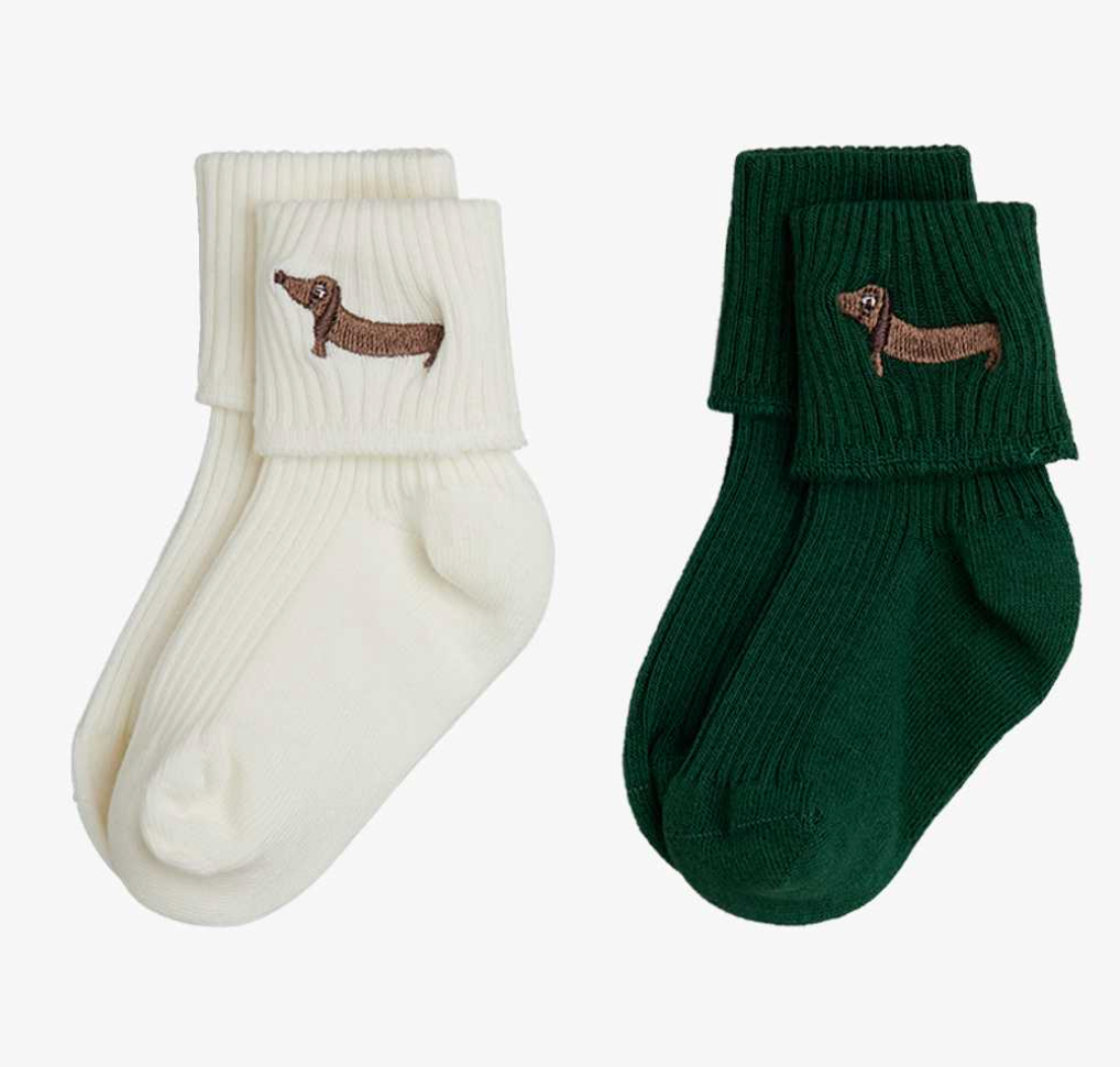 2pk Dog Sock -Mini Rodini FW26