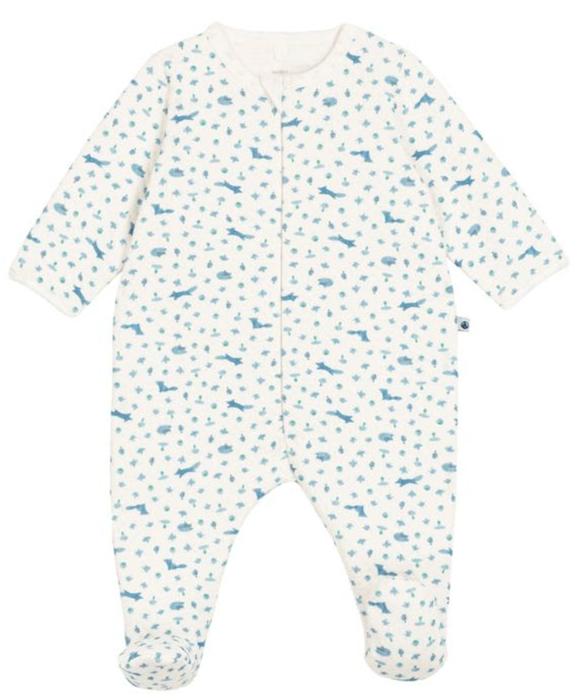 Fox Print Zip Footie- Petit Bateau FW26